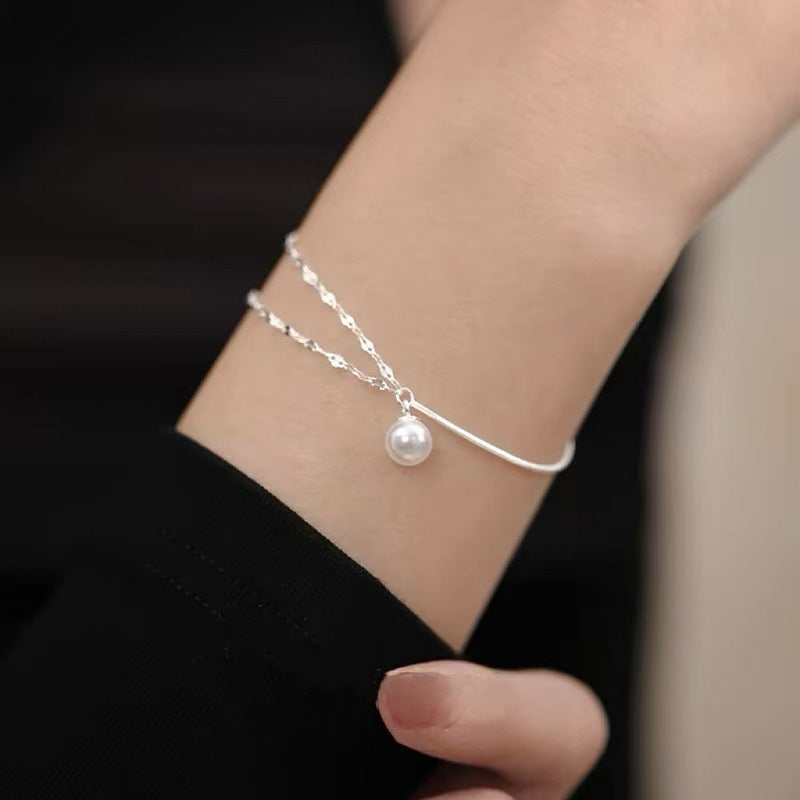 S925 silver simple temperament fresh and sweet niche design ins bracelet