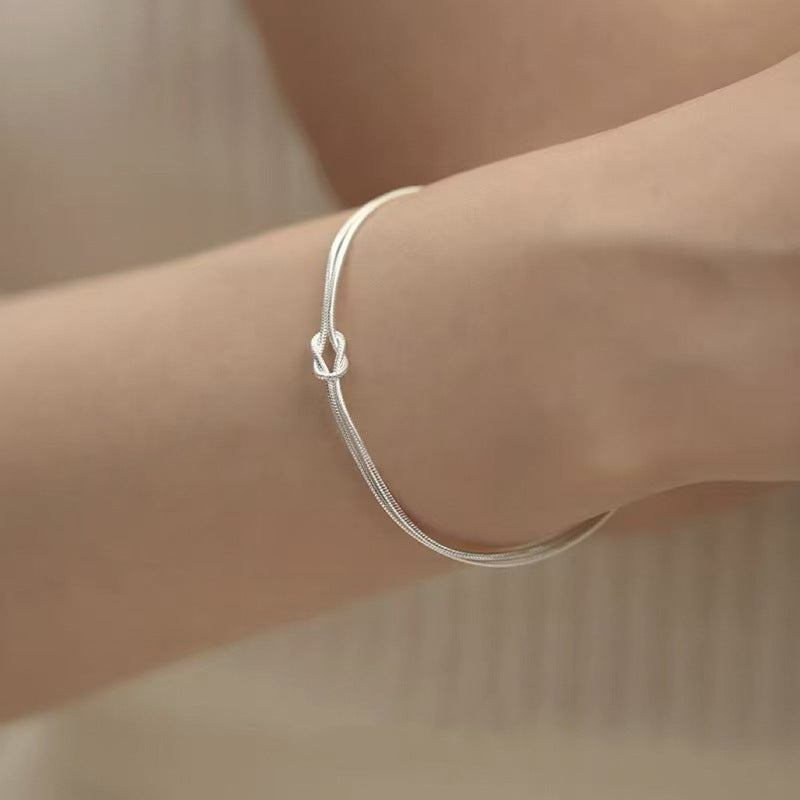 S925 silver simple temperament fresh and sweet niche design ins bracelet