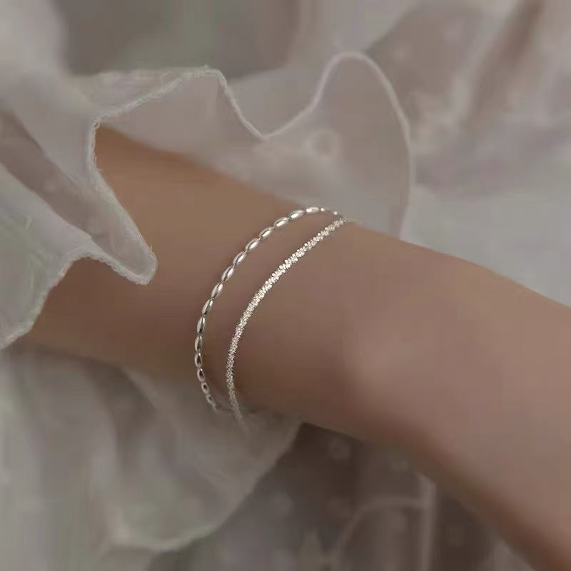 S925 silver simple temperament fresh and sweet niche design ins bracelet