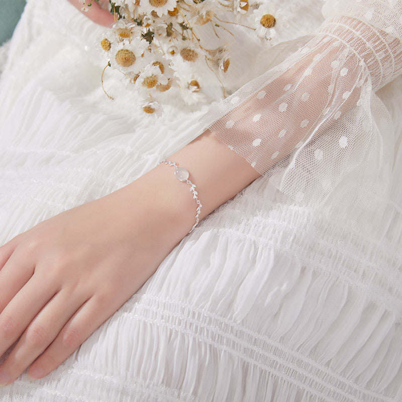S925 Silver Bracelet Female Moonlight Forest Student Korean Version Simple Personality Sen Department Minority Girlfriend Jewelry Silver Jewelry