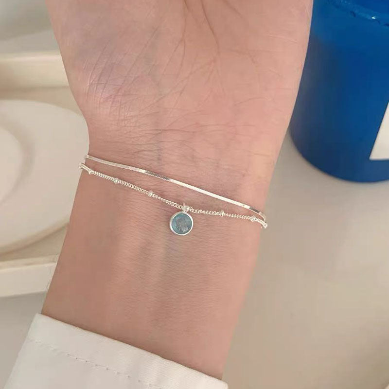 S925 silver simple temperament fresh and sweet niche design ins bracelet