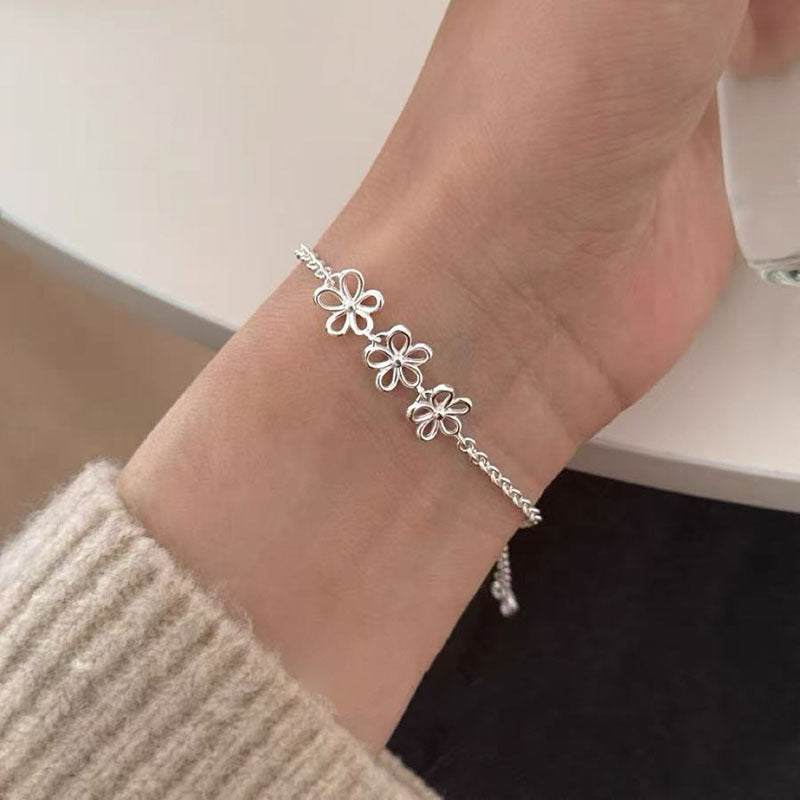 S925 silver simple temperament fresh and sweet niche design ins bracelet