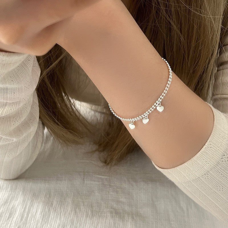 S925 silver simple temperament fresh and sweet niche design ins bracelet