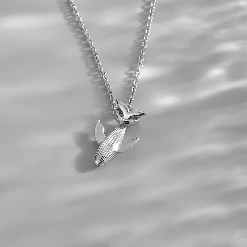 S925 Sterling Silver Whale Necklace for Men – Cool Minimal Street Style