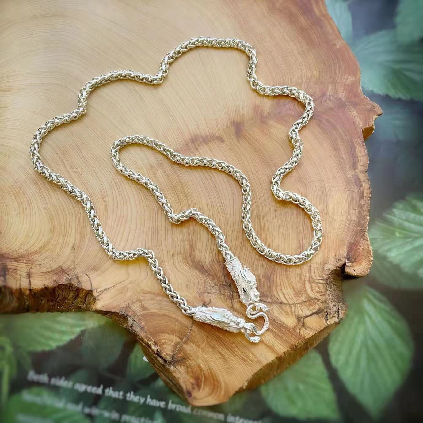 S990 sterling silver dragon head necklace men's fashion keel single chain pure silver trendy brand silver jewelry boyfriend gift