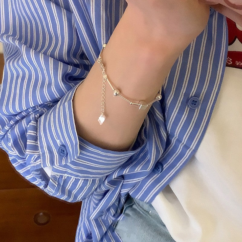S925 silver simple temperament fresh and sweet niche design ins bracelet