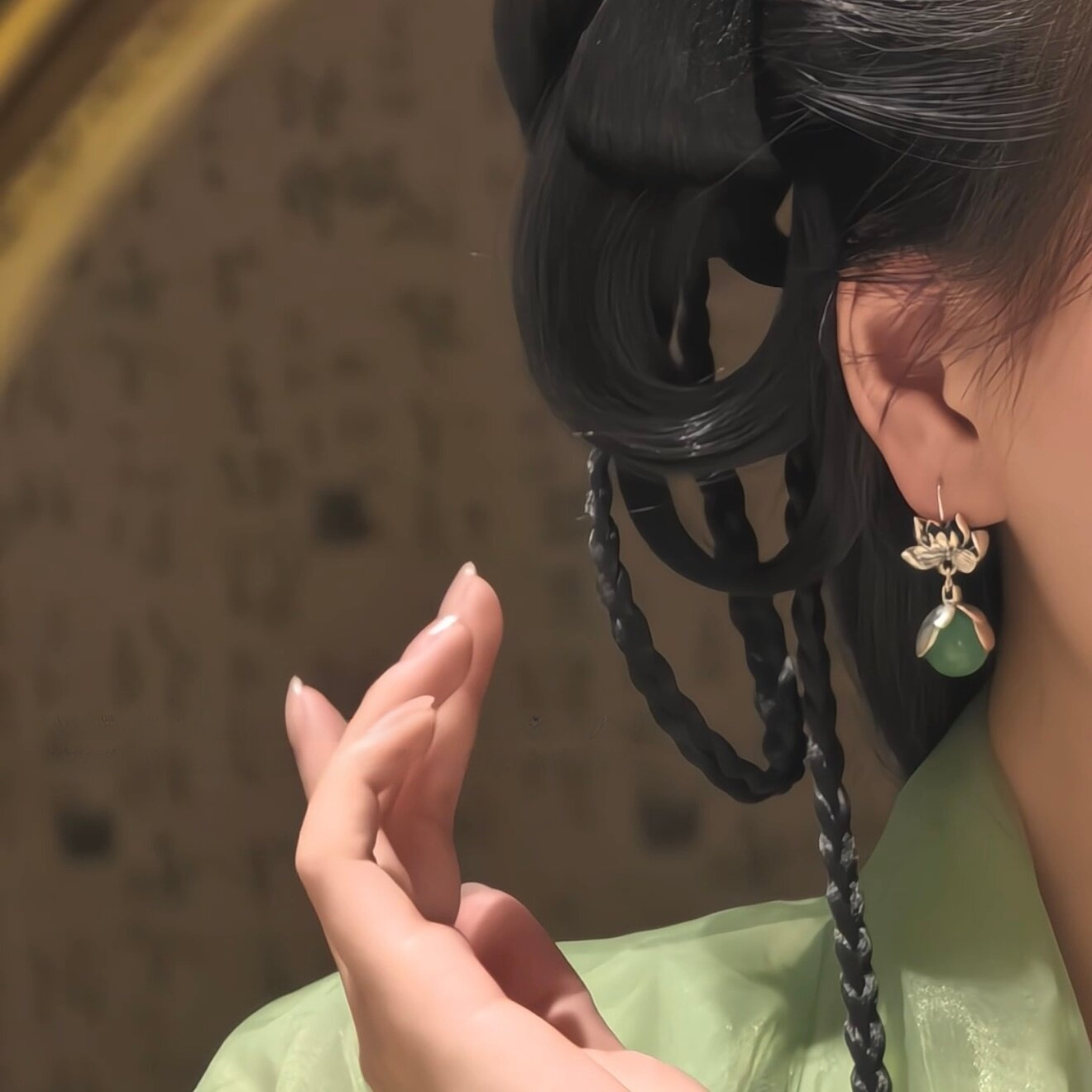 925 silver retro old national style good things lotus lotus beads lotus earrings earrings feminine temperament versatile sense of luxury