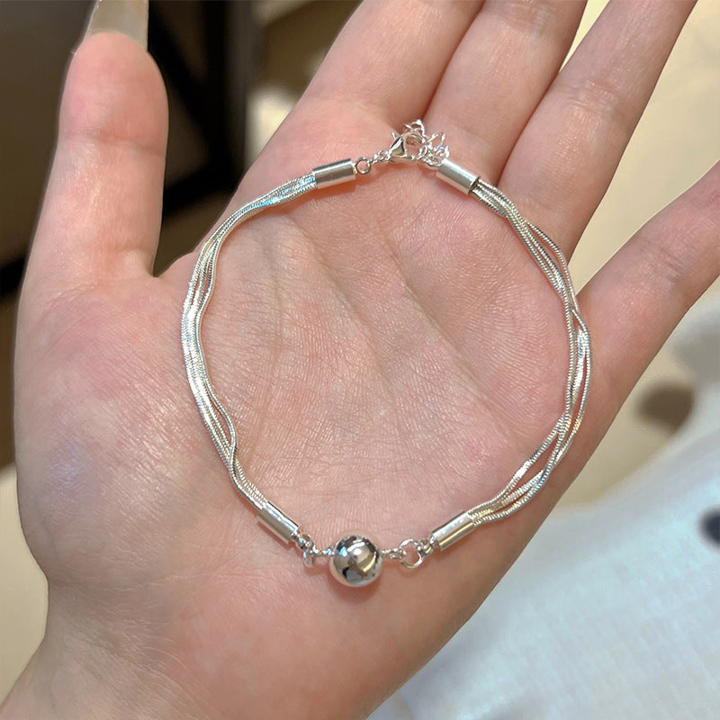S925 silver simple temperament fresh and sweet niche design ins bracelet