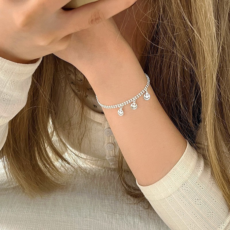 S925 silver simple temperament fresh and sweet niche design ins bracelet