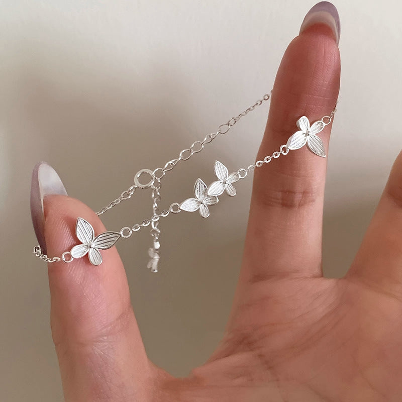 Japanese and Korean S925 sterling silver fairy-like gentle butterfly bracelet for women, niche light luxury temperament, high-end exquisite new jewelry