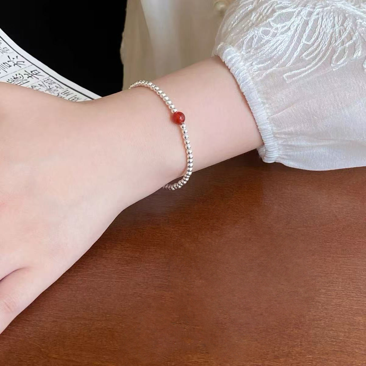 S925 silver simple temperament fresh and sweet niche design ins bracelet