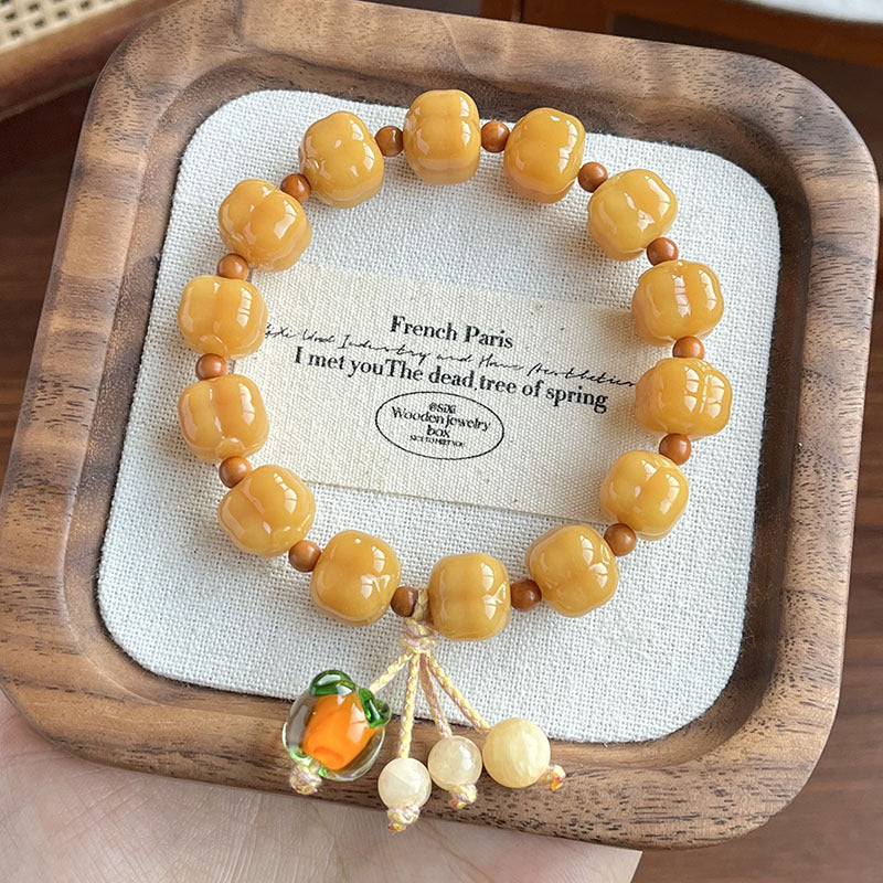 Popular live streaming products: Dunhuang small persimmon Bodhi single ring bracelet for men and women, collectible cultural antique bracelet, Bodhi root design wholesale