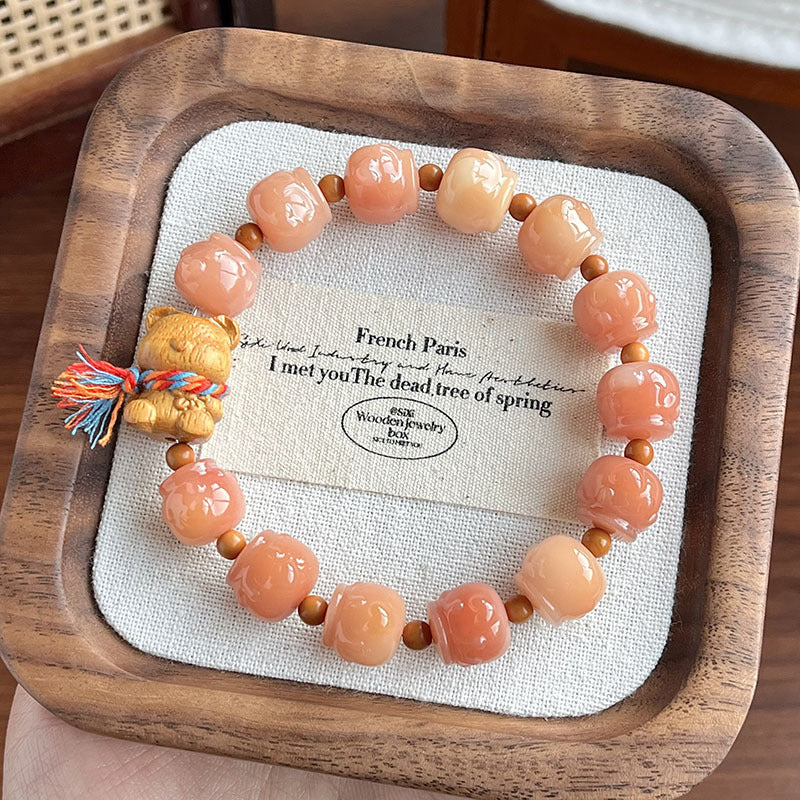 Popular live streaming products: Dunhuang small persimmon Bodhi single ring bracelet for men and women, collectible cultural antique bracelet, Bodhi root design wholesale