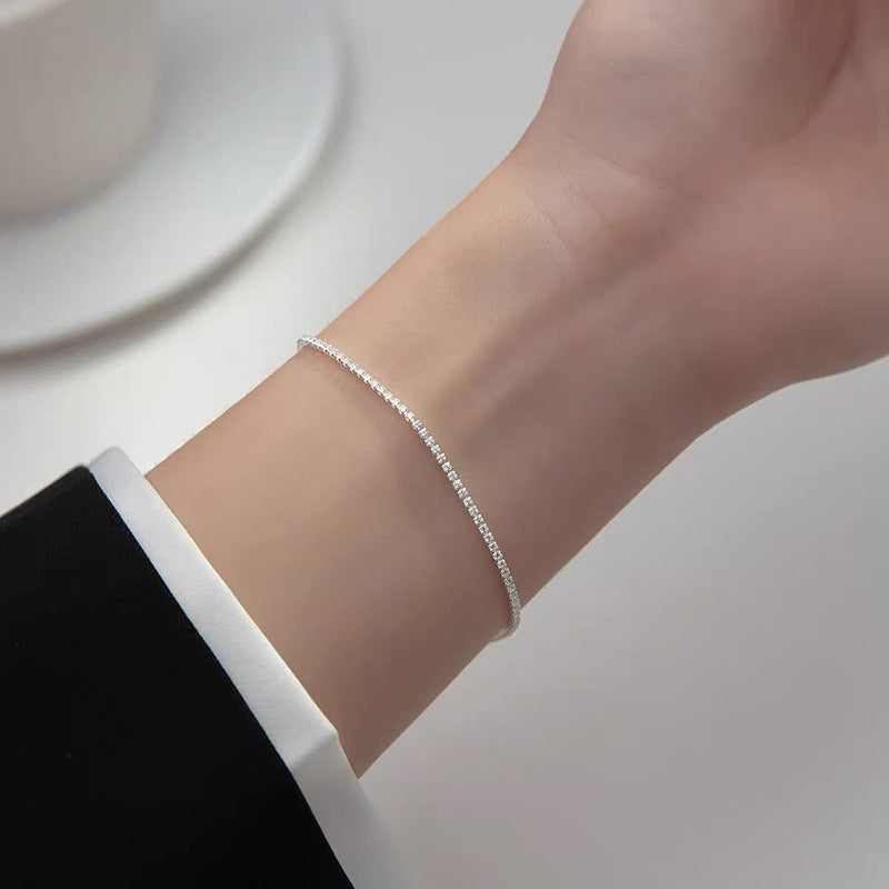 S925 silver simple temperament fresh and sweet niche design ins bracelet
