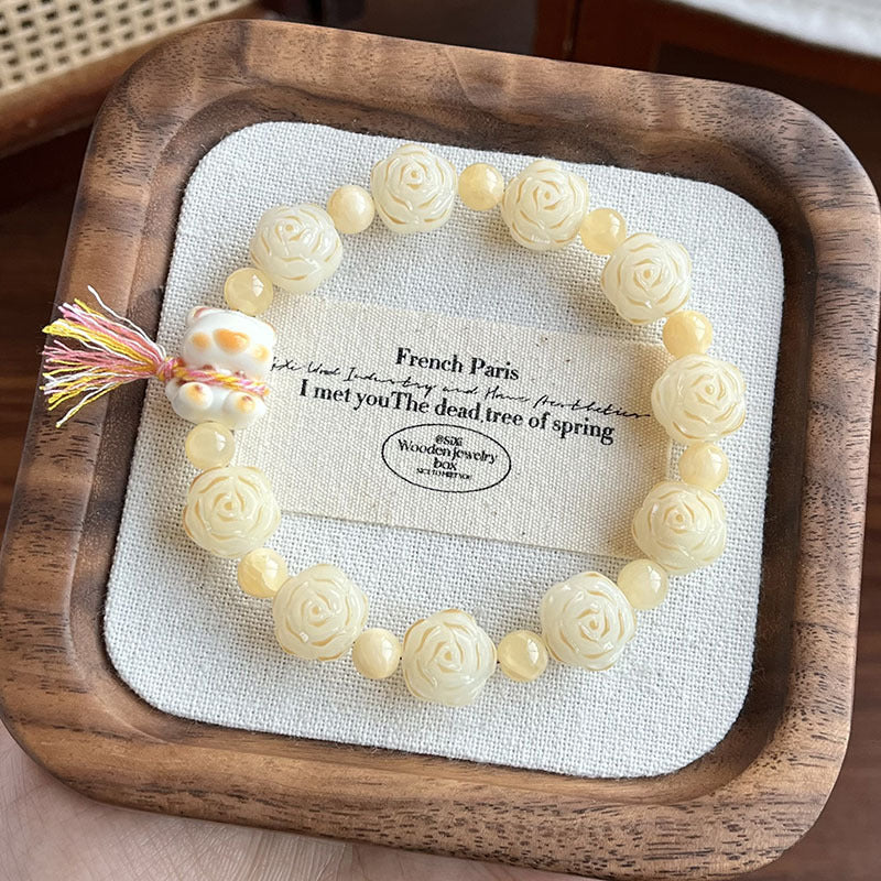 Popular live streaming products: Dunhuang small persimmon Bodhi single ring bracelet for men and women, collectible cultural antique bracelet, Bodhi root design wholesale