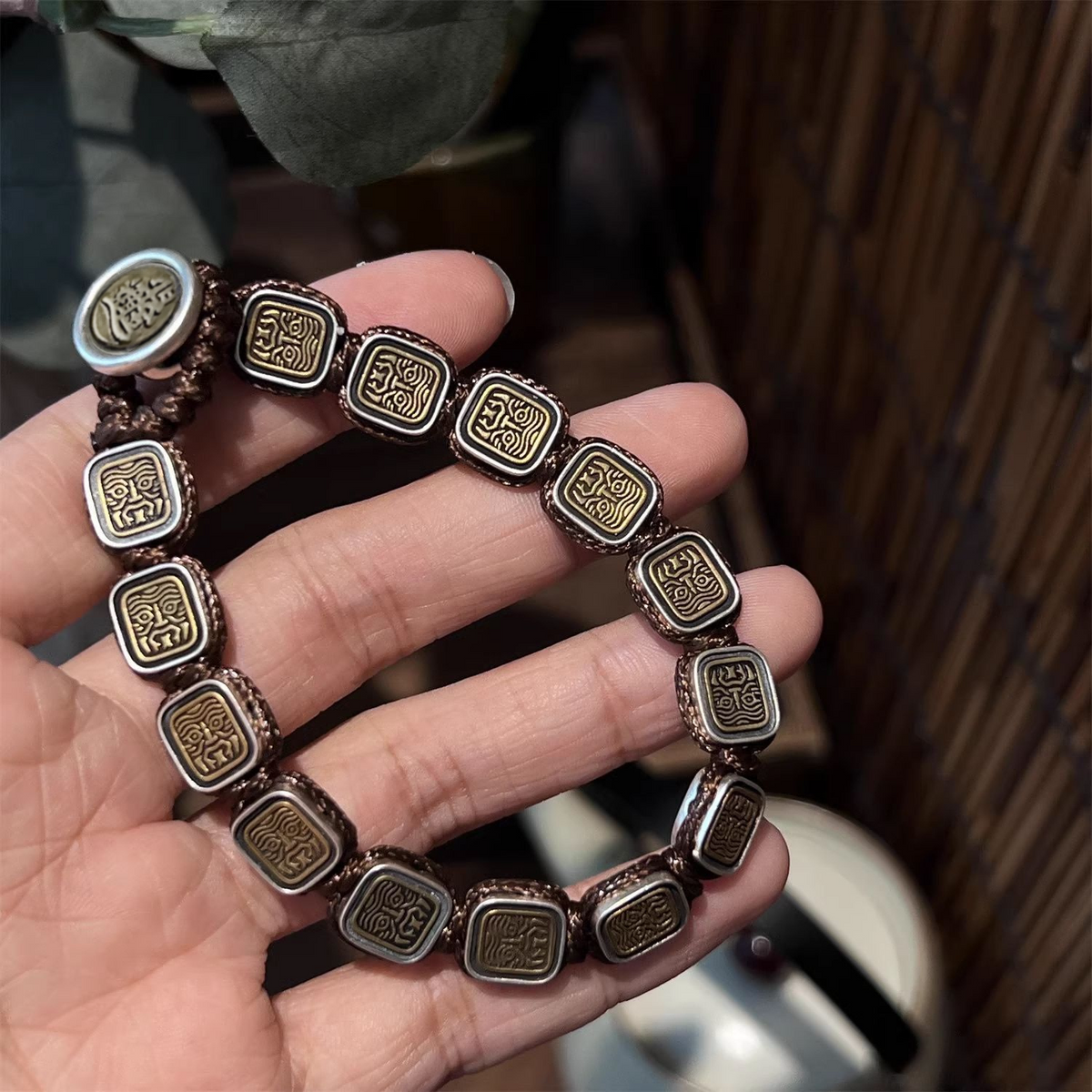 925 silver retro new Chinese style Seiko bronze zakiram braided rope bracelet bracelet Tibetan ethnic style sense of luxury