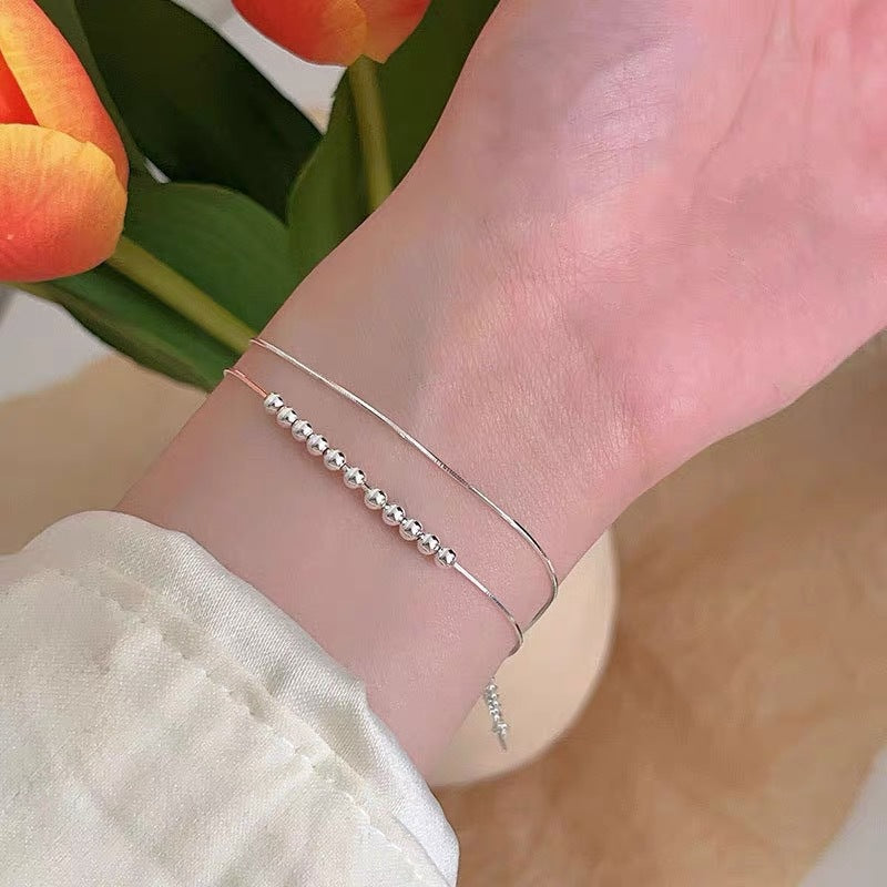 S925 silver simple temperament fresh and sweet niche design ins bracelet