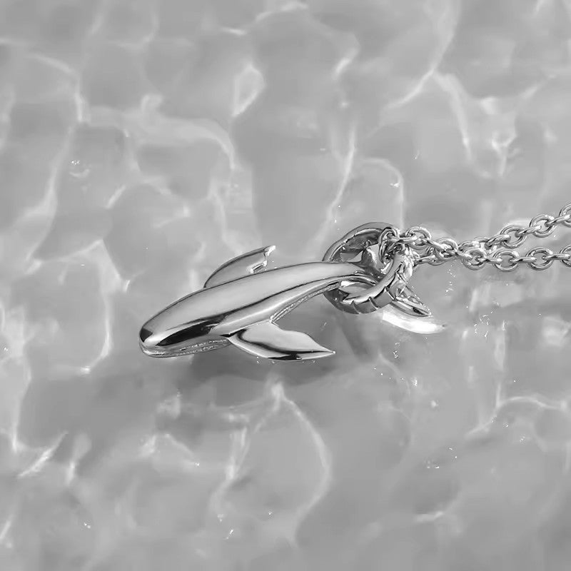 S925 Sterling Silver Whale Necklace for Men – Cool Minimal Street Style